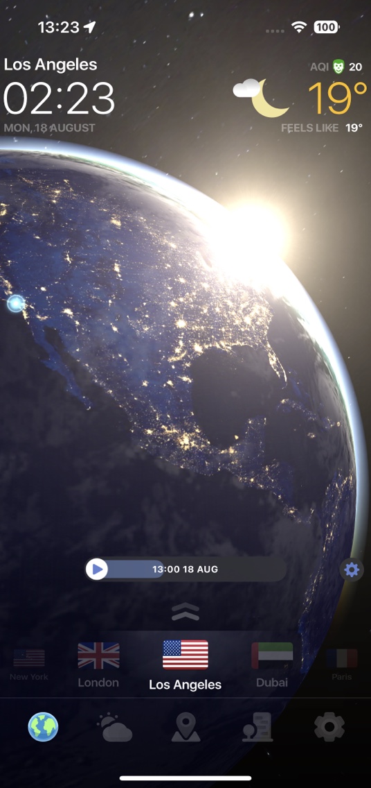 Weather Now app — live radar and forecast screen